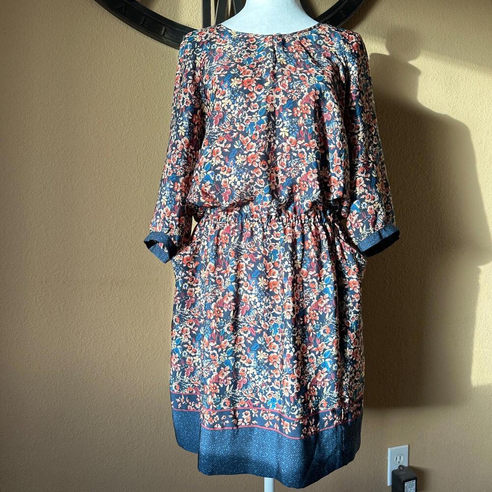 Gerard Darel Shift Dress Knee Length Floral Pattern Pockets Euro size 36 US 4